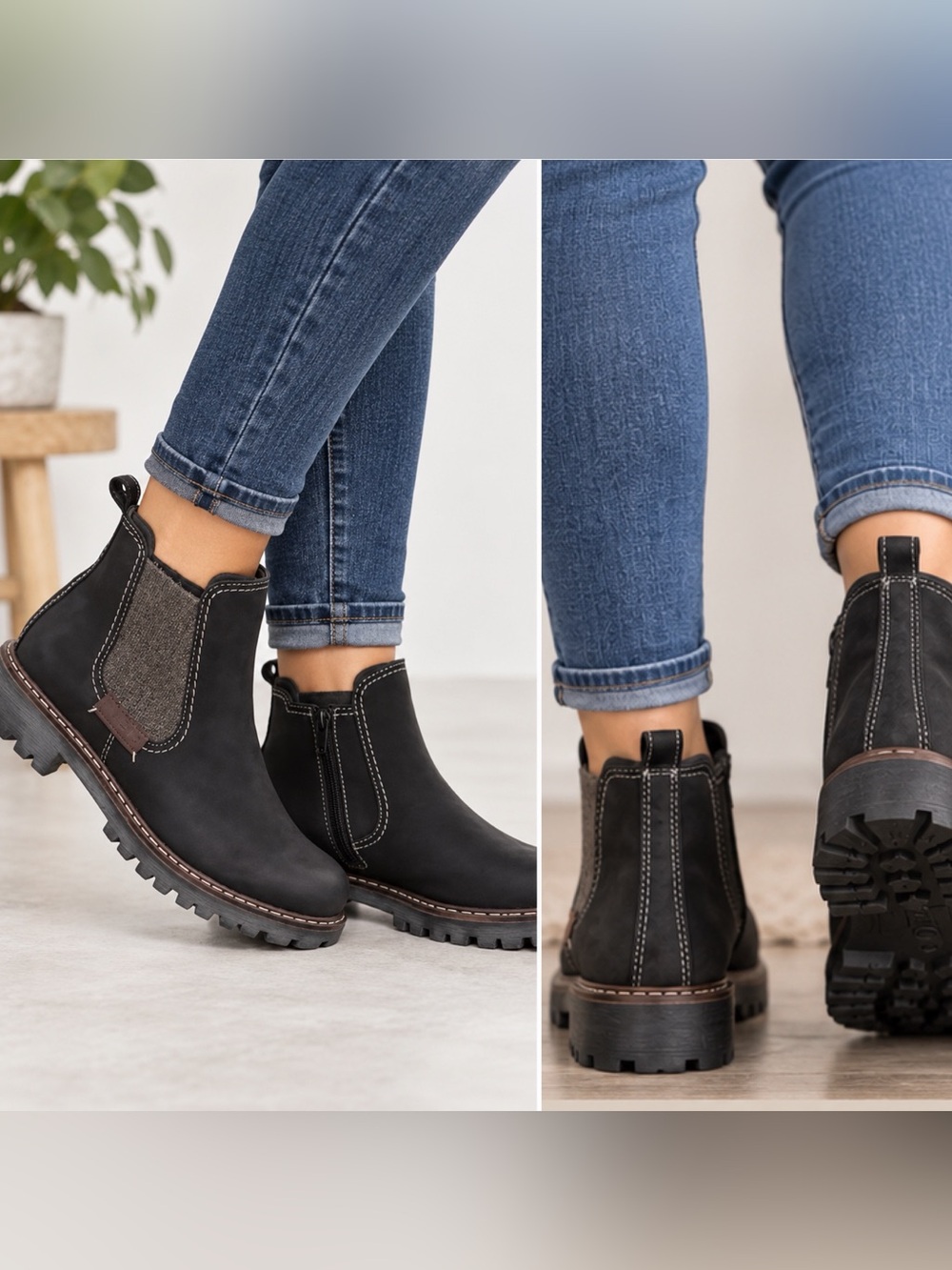 Josef Seibel Marta 03 Black Leather Chelsea Ankle Boots Women 41 10-10.5 NWT